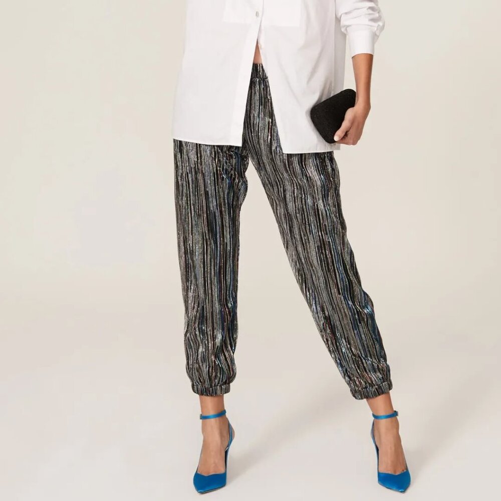Trina Turk Metallic Jess Joggers - Size XL